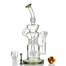 Triple Ratchet Perc Klein Incycler Hookah Glass Smokingpipe (ES-GB-398)